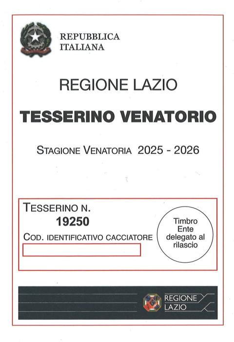 Tesserino Venatorio